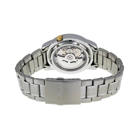 NWT Authentic Seiko 5 Automatic Gold Dial Stainless Steel Men's Watch - Picture 3 of 4